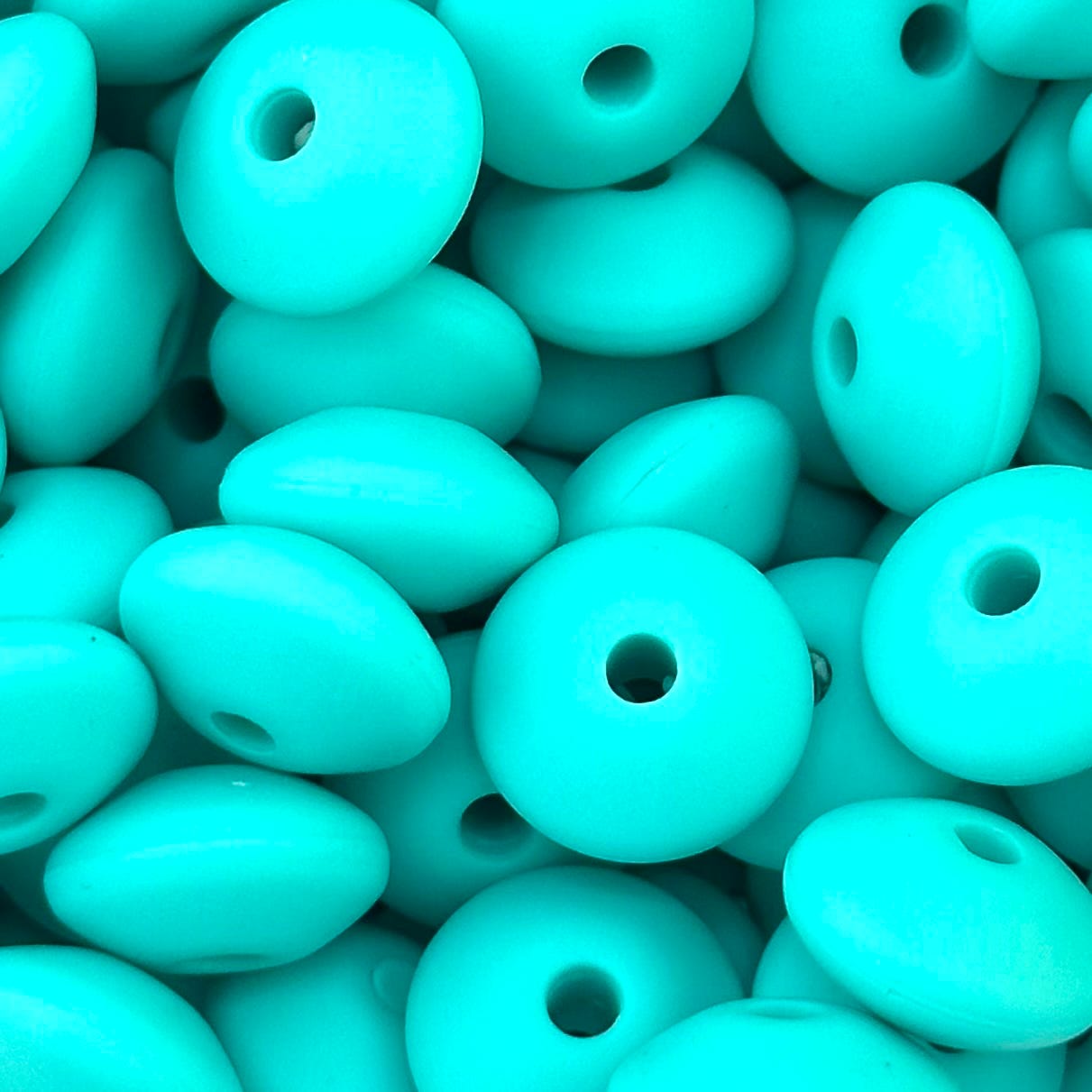 Teal Twister Solid Silicone Bead