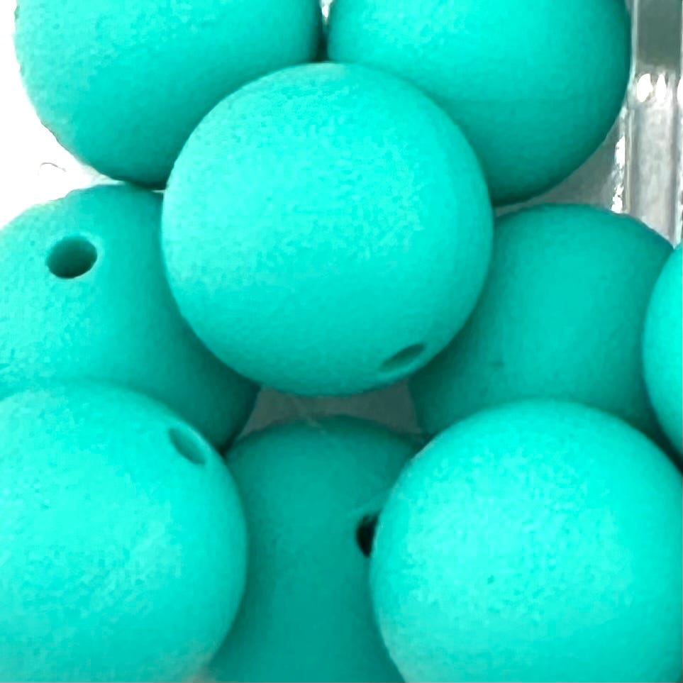 Teal Twister Solid Silicone Bead