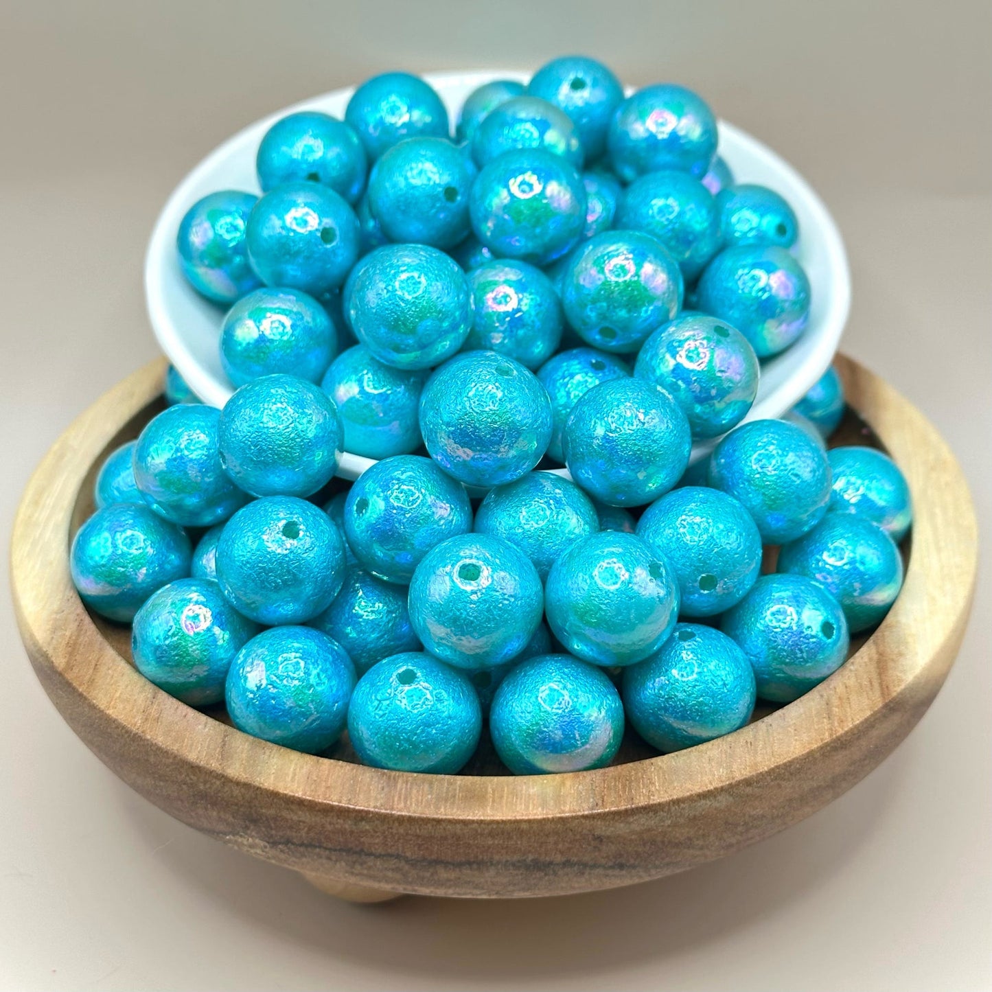 16mm Textured Turqouise Acrylic Bead