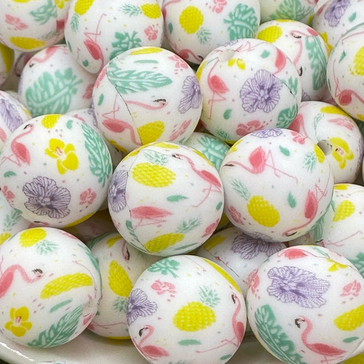 15mm Feeling Flamingo Silicone Bead