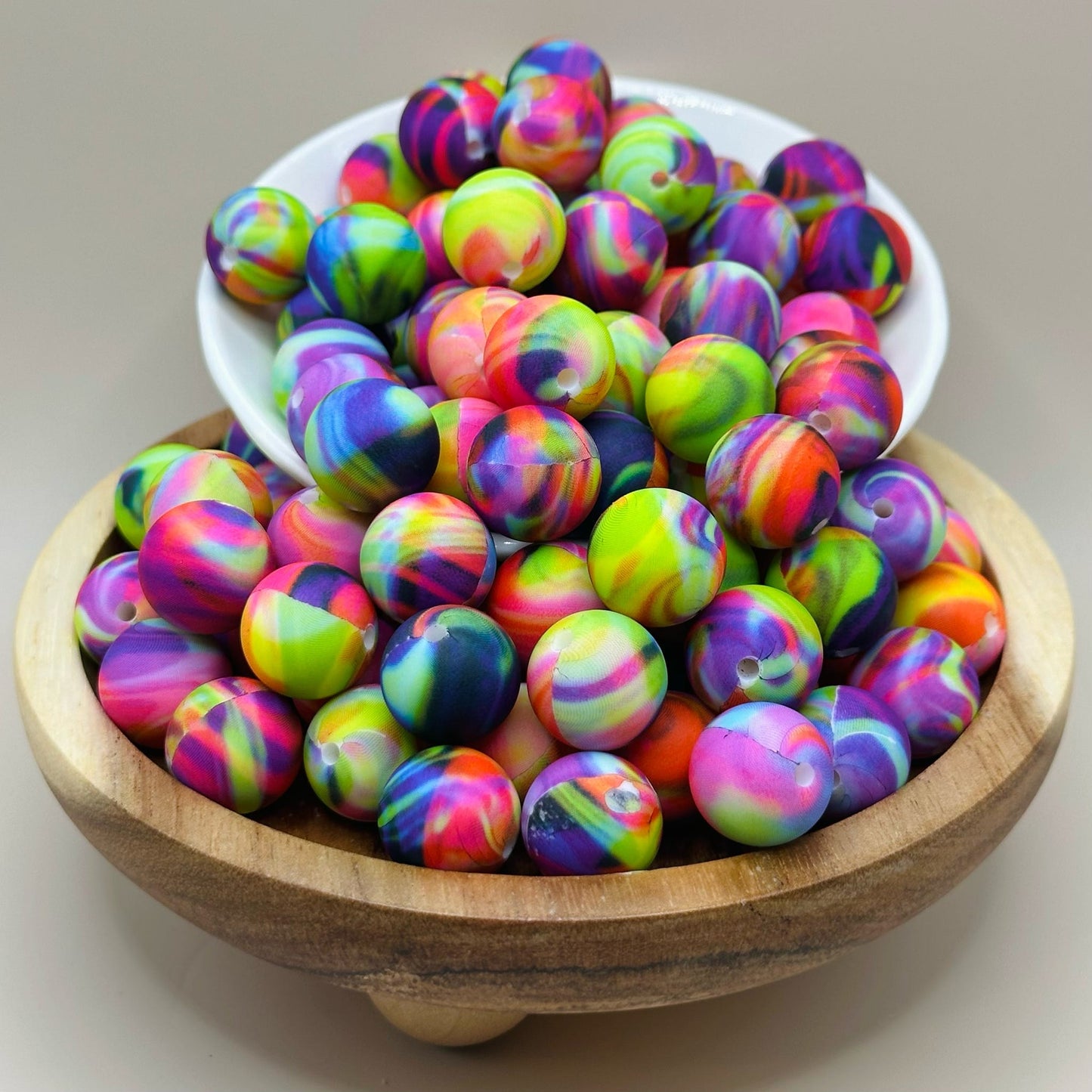 15mm Fun Galaxy Swirl Silicone Bead