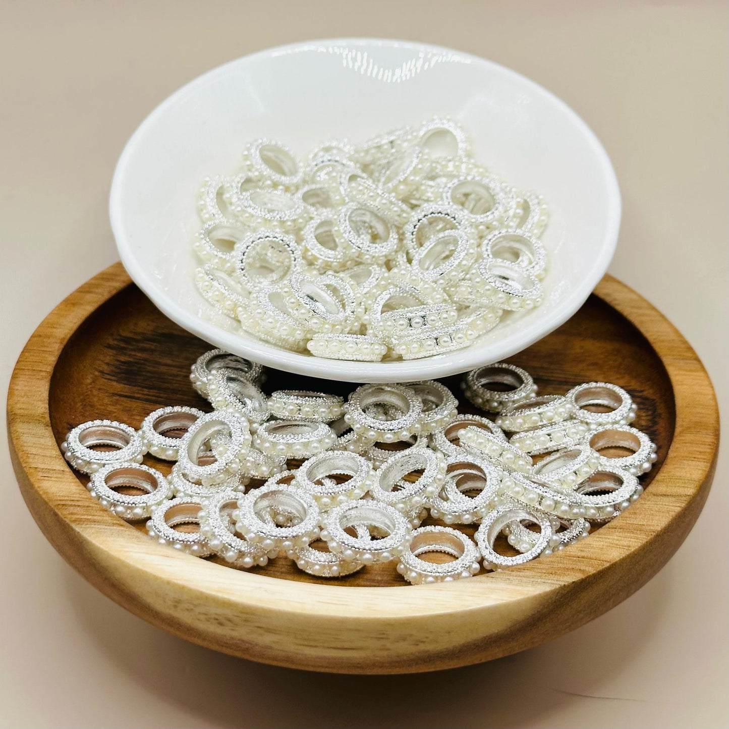 14mm Silver Pearl Spacer Pack