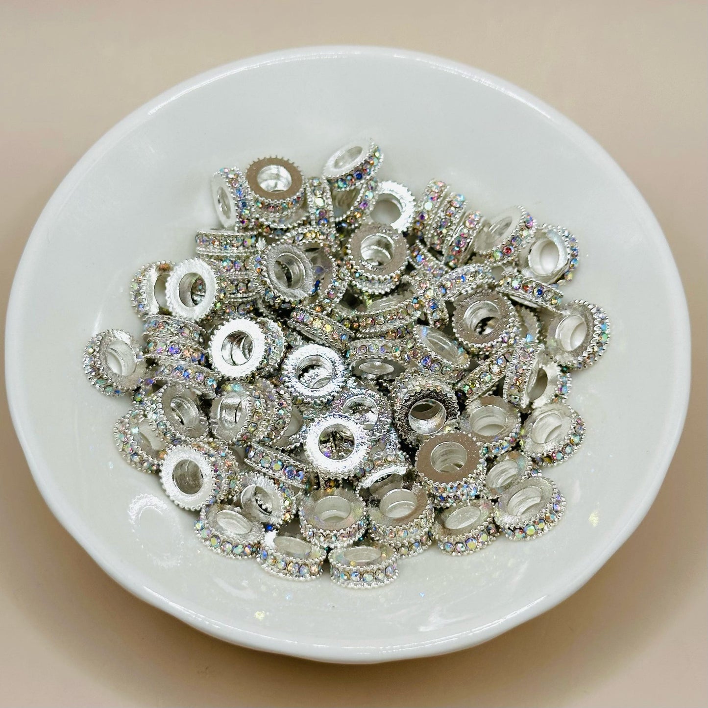 9mm Silver Diamond Spacer Pack