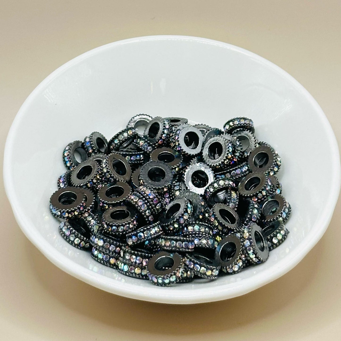 9mm Gun Metal Diamond Spacer Pack