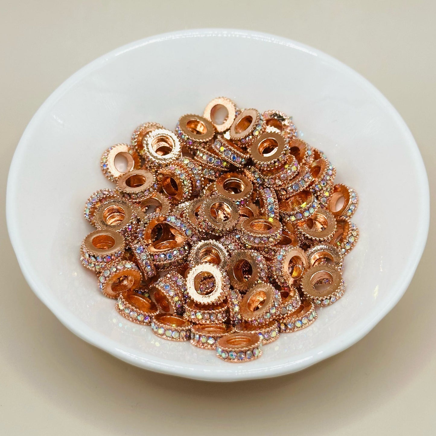 9mm Rose Gold Diamond Spacer Pack