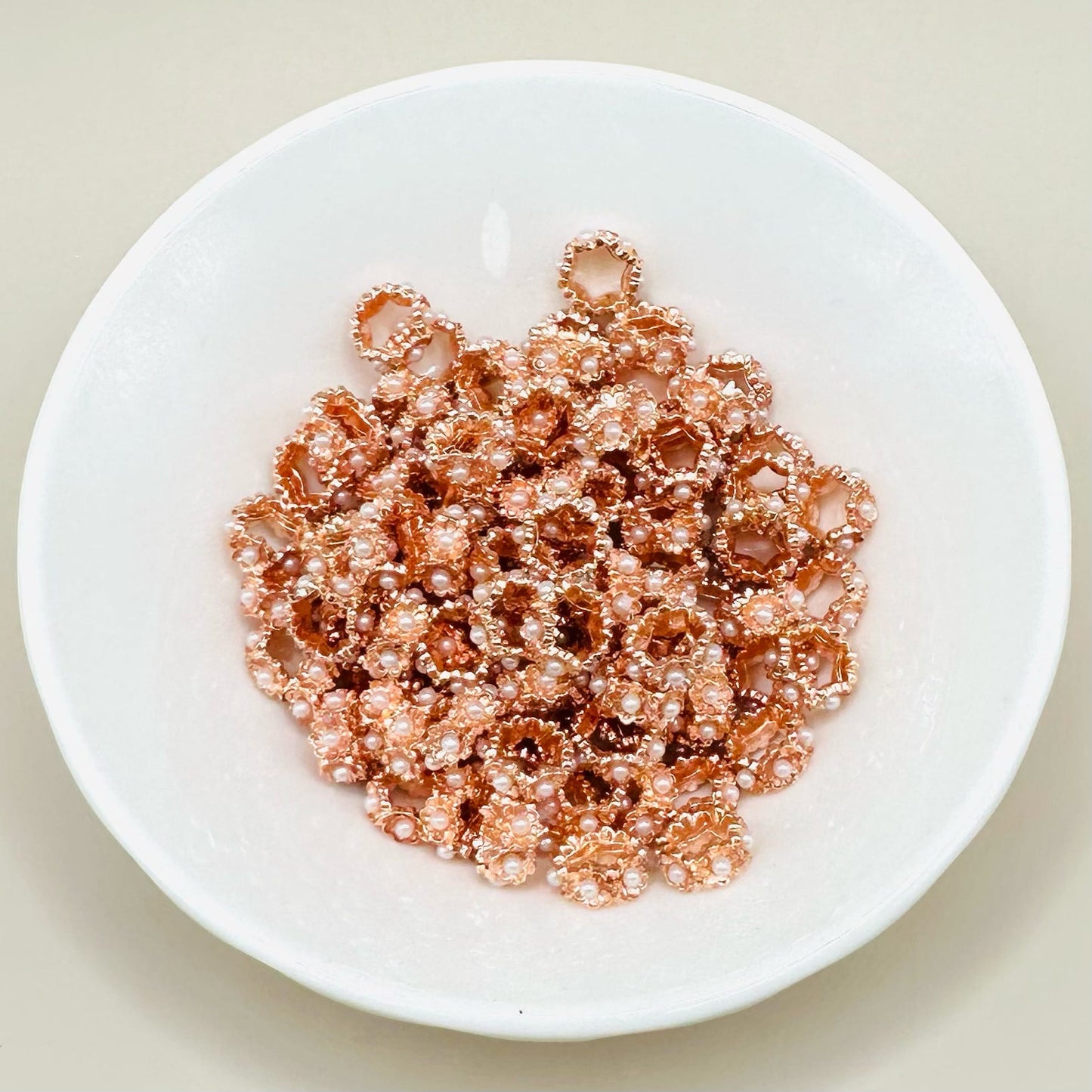 8mm Rose Gold Pearl Spacer Pack