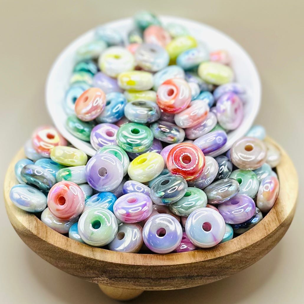 14mm Colorful Marble Acrylic Abacus Spacer Pack