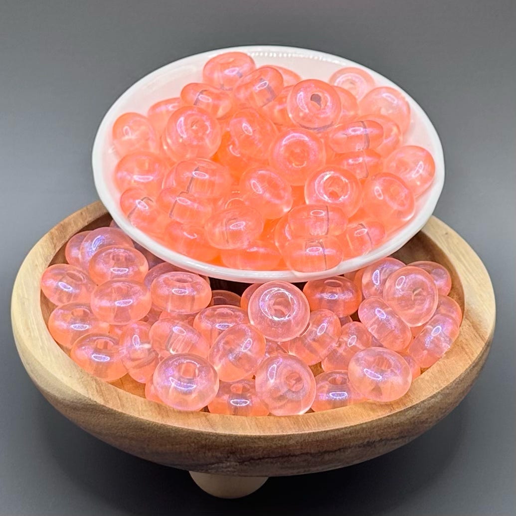 14mm Peach Opaque Acrylic Abacus Spacer Pack