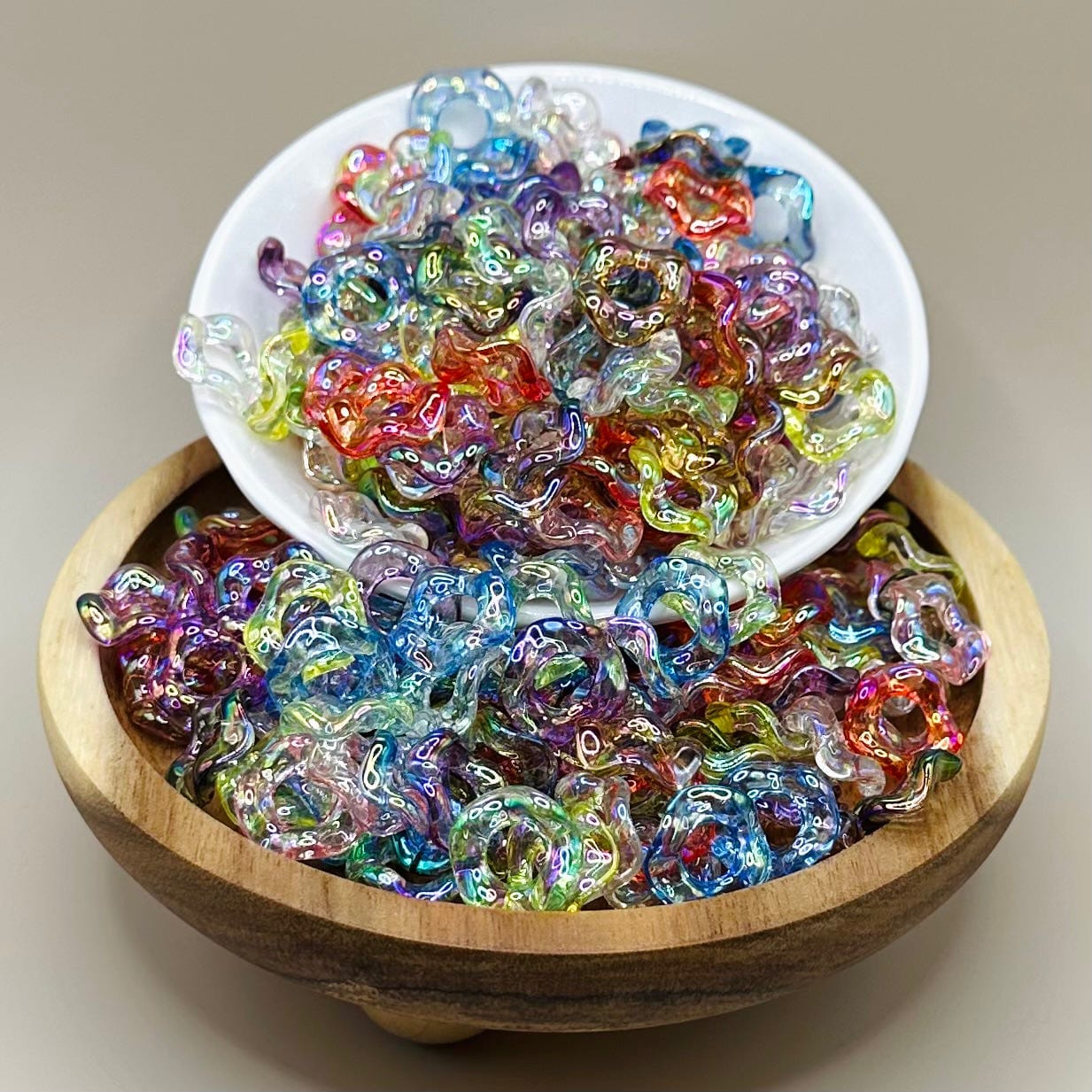 14mm Colorful Opaque Wavy Spacer Pack