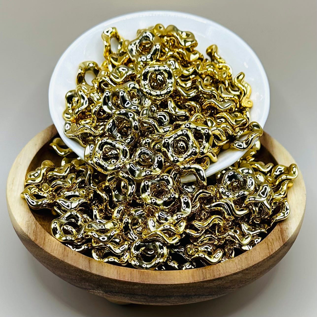14mm Gold Wavy Spacer Pack