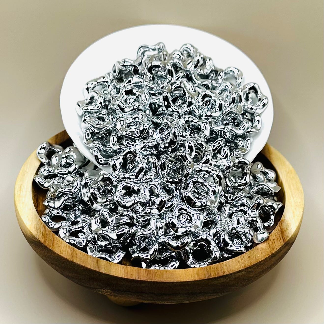 14mm Silver Wavy Spacer Pack