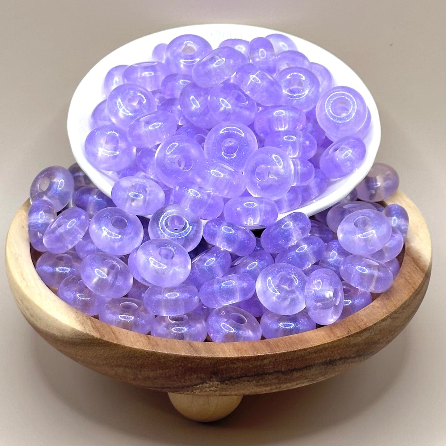 14mm Opaque Purple Acrylic Abacus Spacer Pack