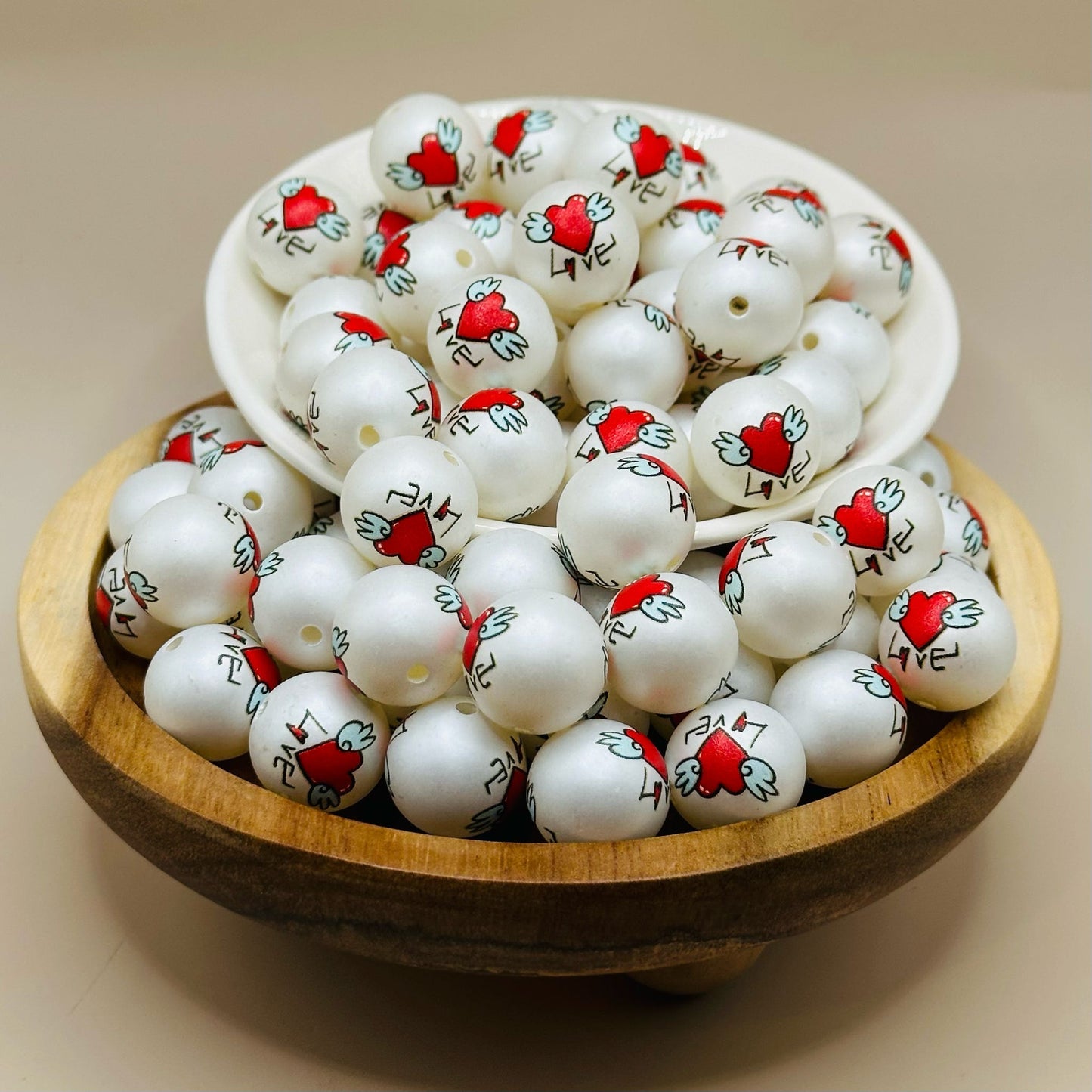 16mm Love Heart Acrylic Bead Pack