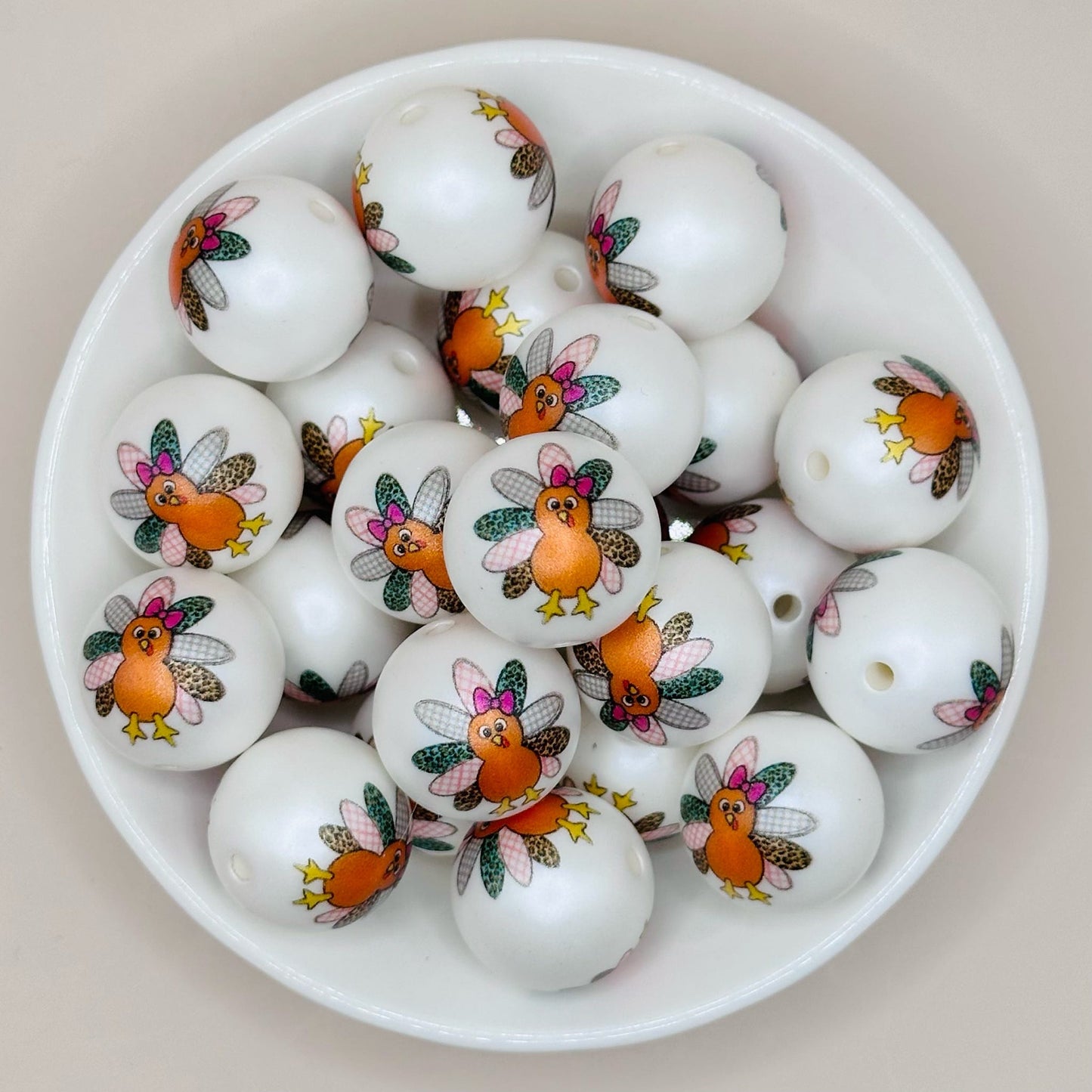 20mm Girl Turkey Acrylic Print Bead