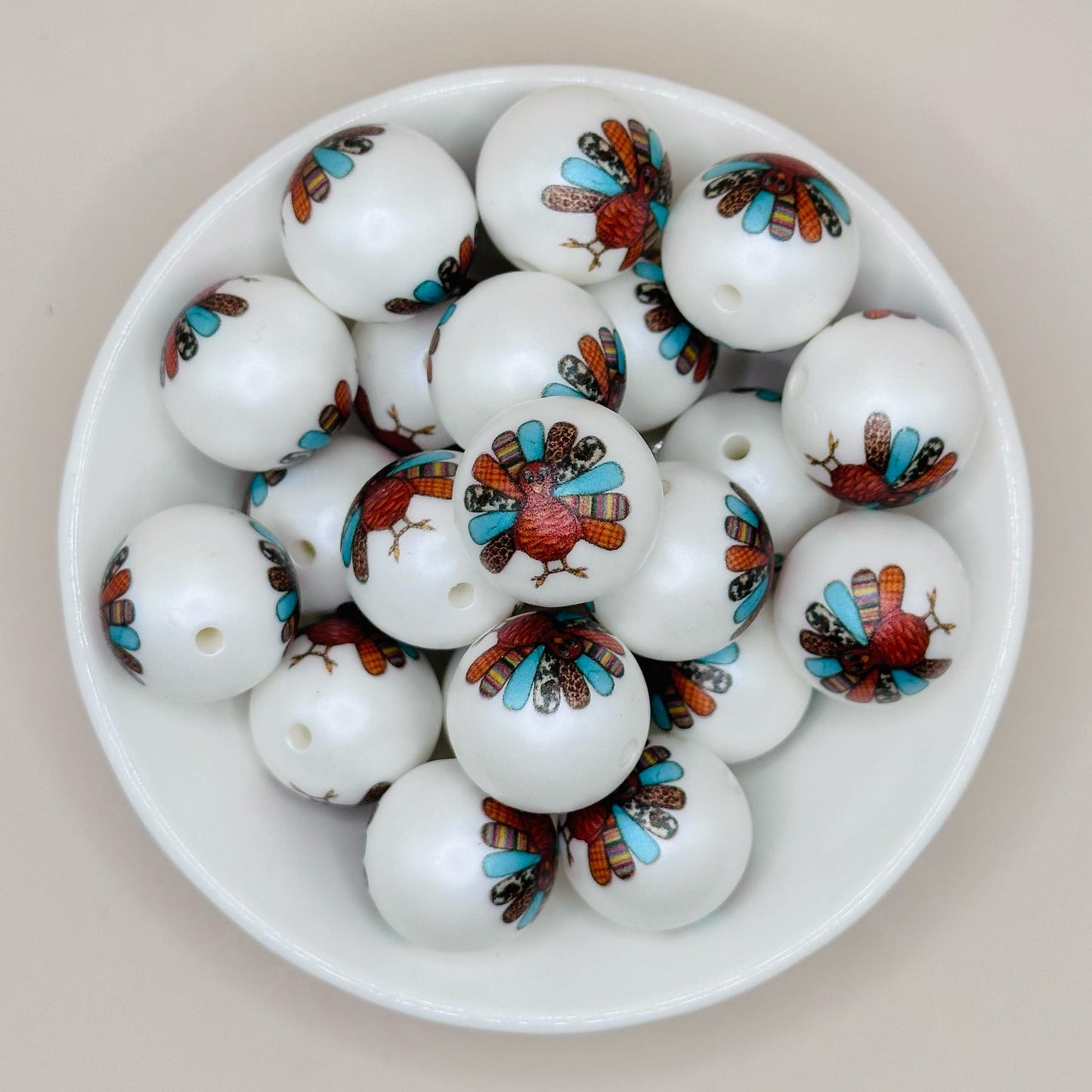 20mm Turkey Acrylic Print Bead