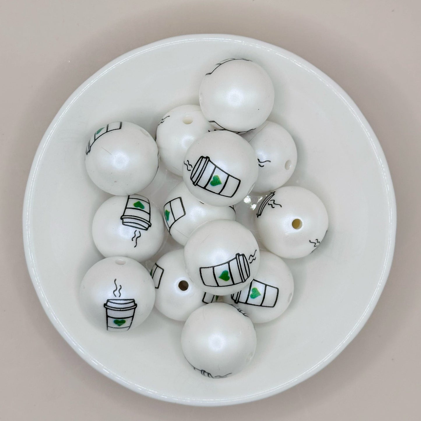 20mm Coffee Cup Acrylic Print Bead