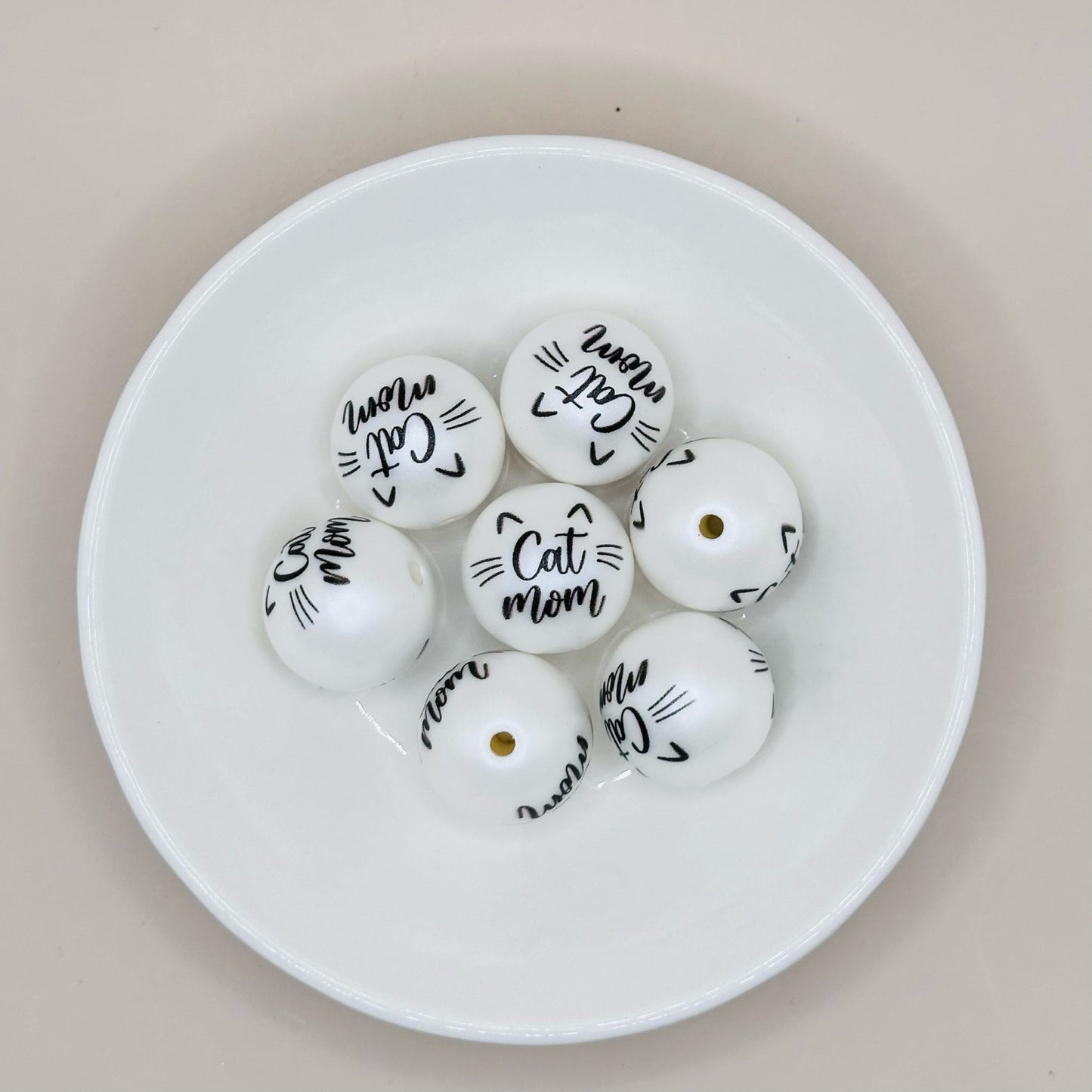20mm Cat Mom Acrylic Print Bead