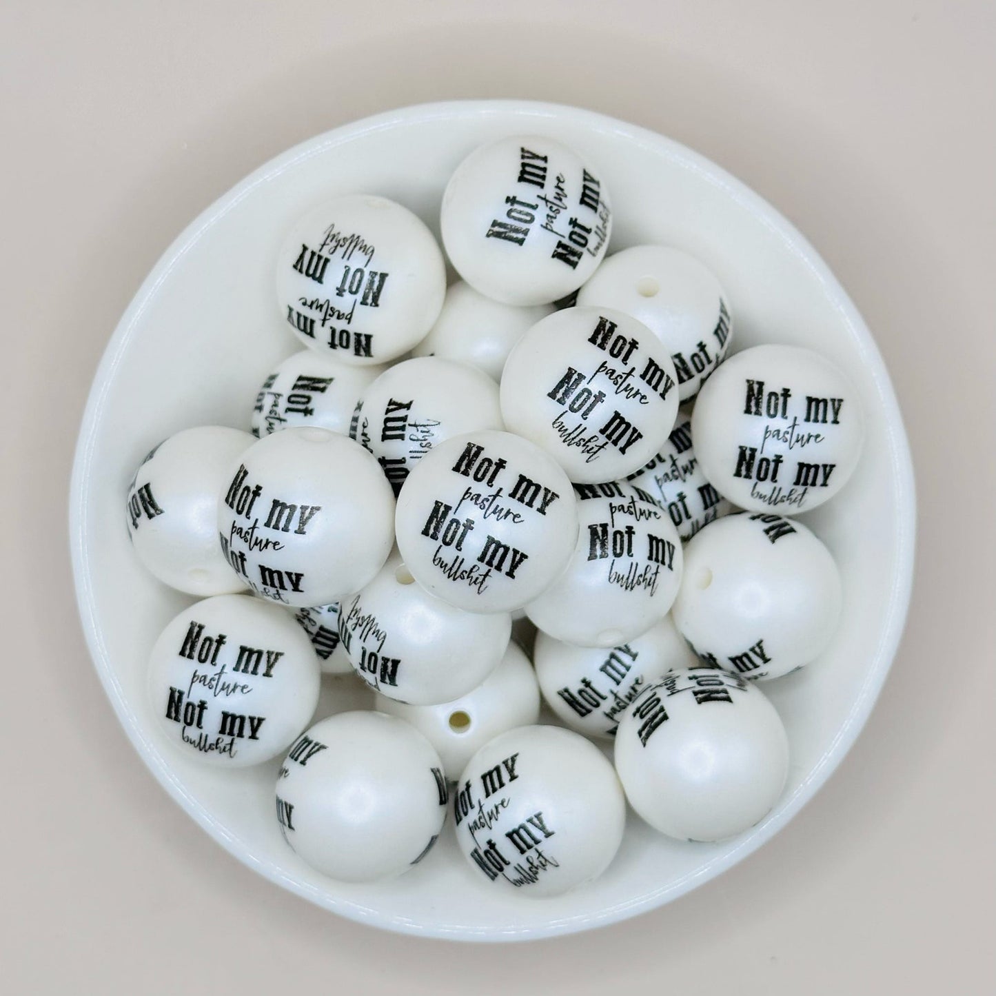 20mm Not My Pasture Acrylic Print Bead