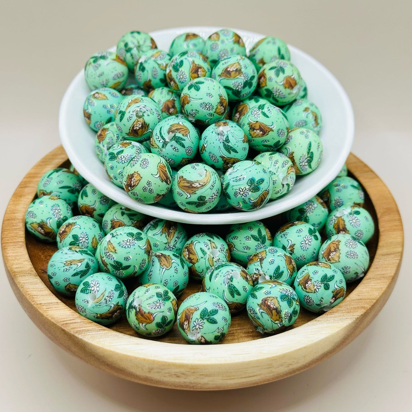 15mm Highland Cow Silicone Bead