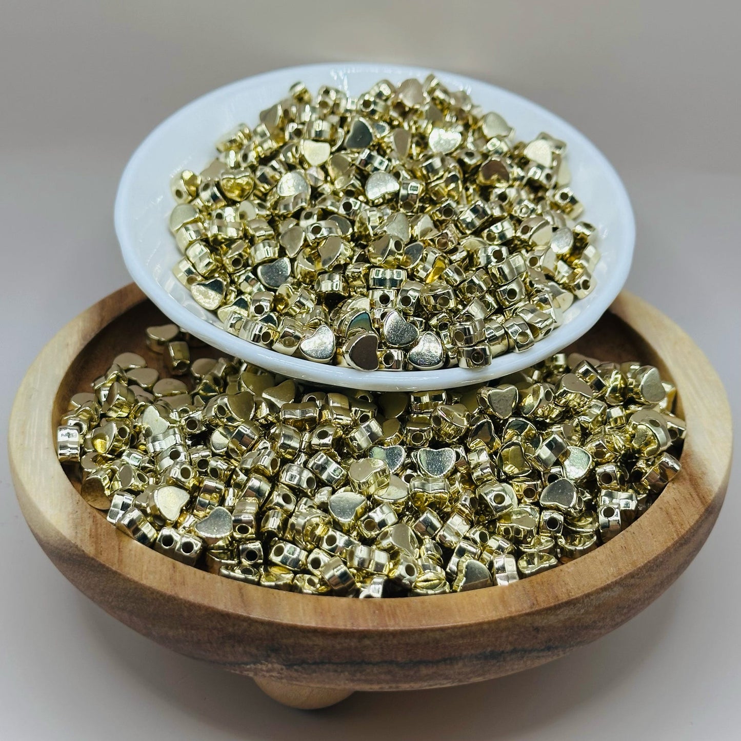 6mm Metal Gold Hearts