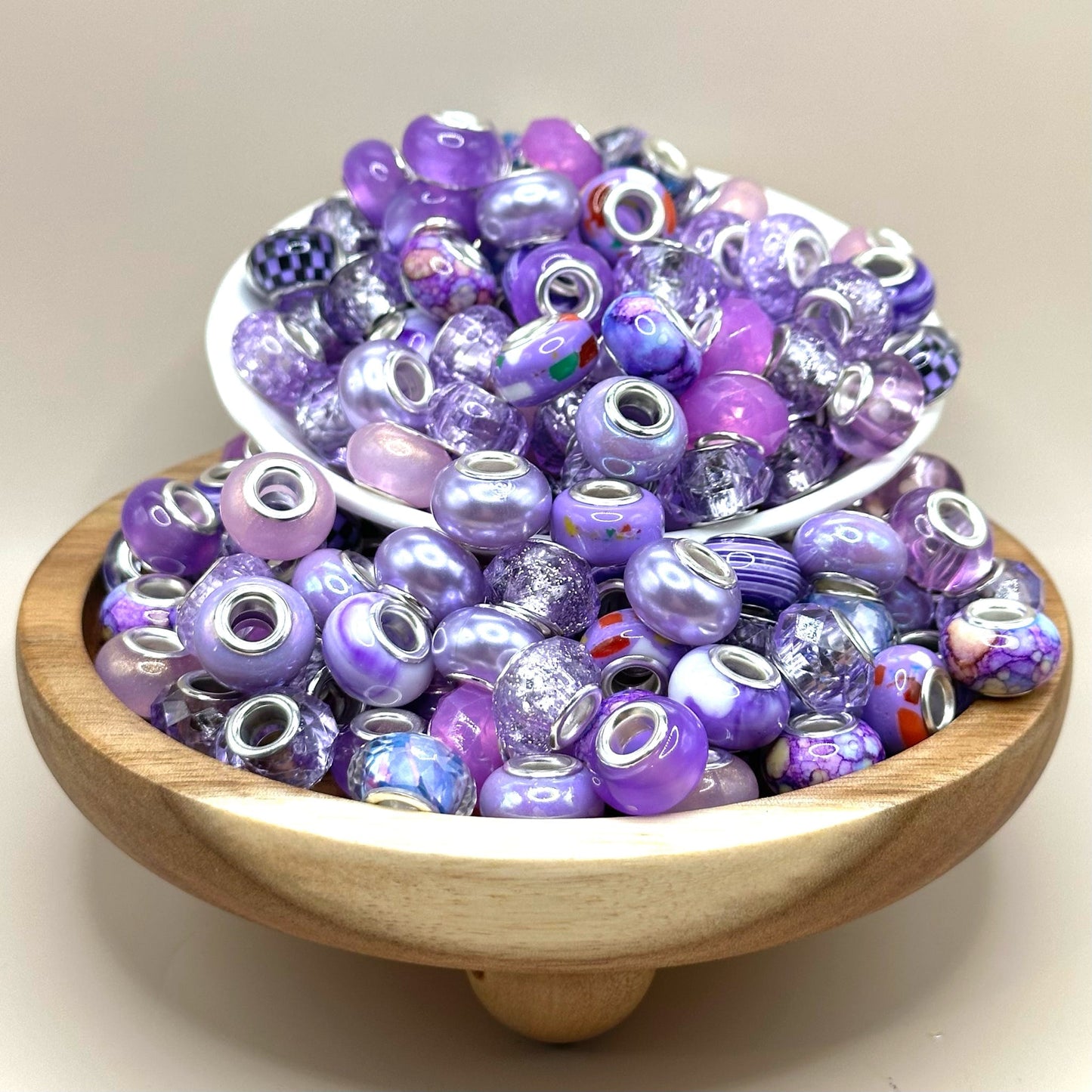 14mm Purple Mix Acrylic Abacus Spacer