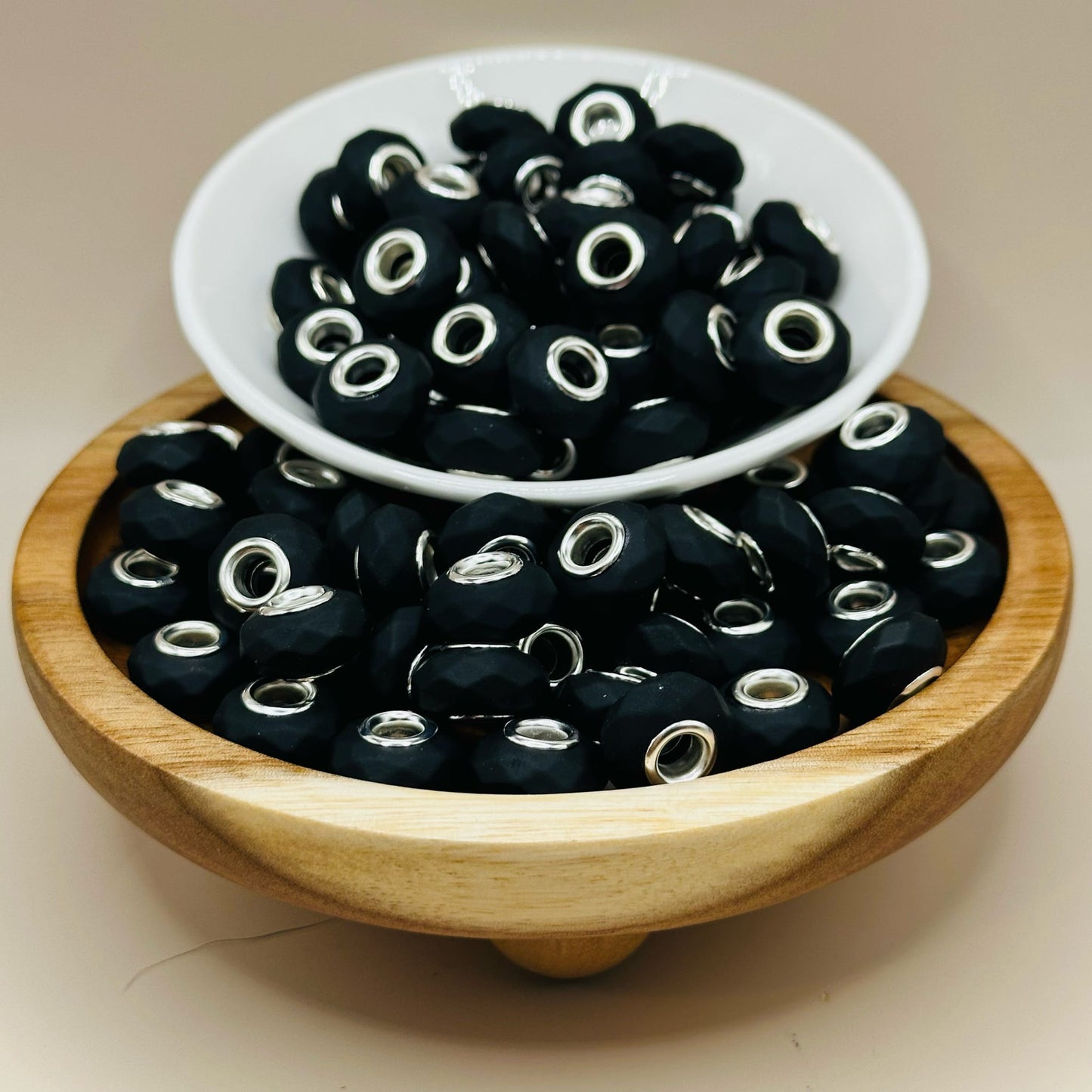 14mm Black Mix Acrylic Abacus Spacer