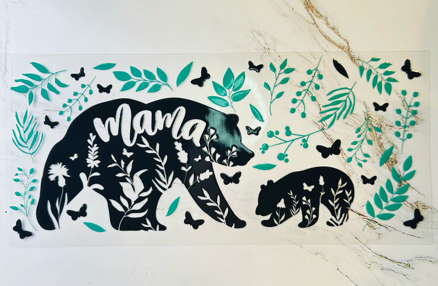 16oz Floral Mama Bear Cup Wrap