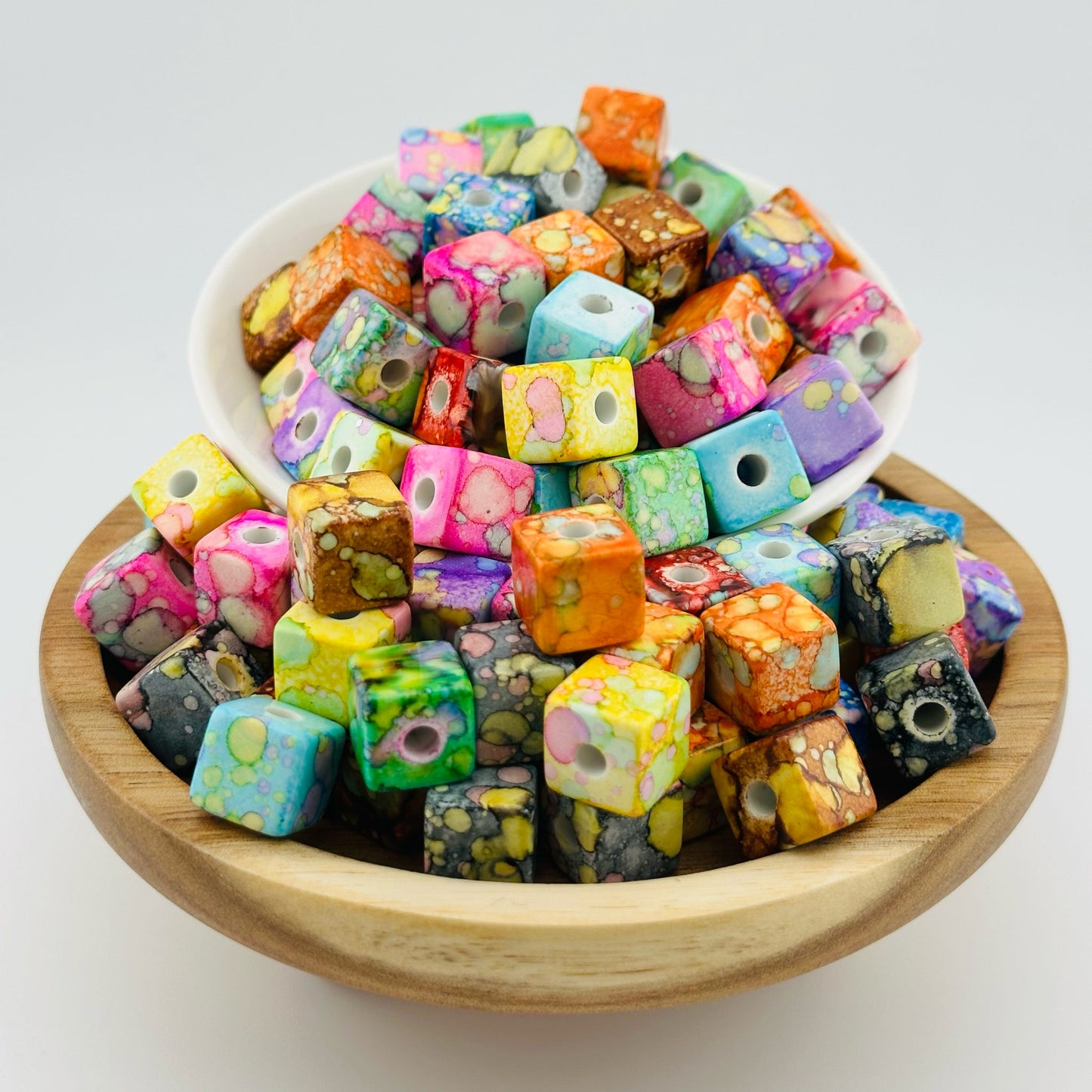 Square Watercolor Acrylic Beads