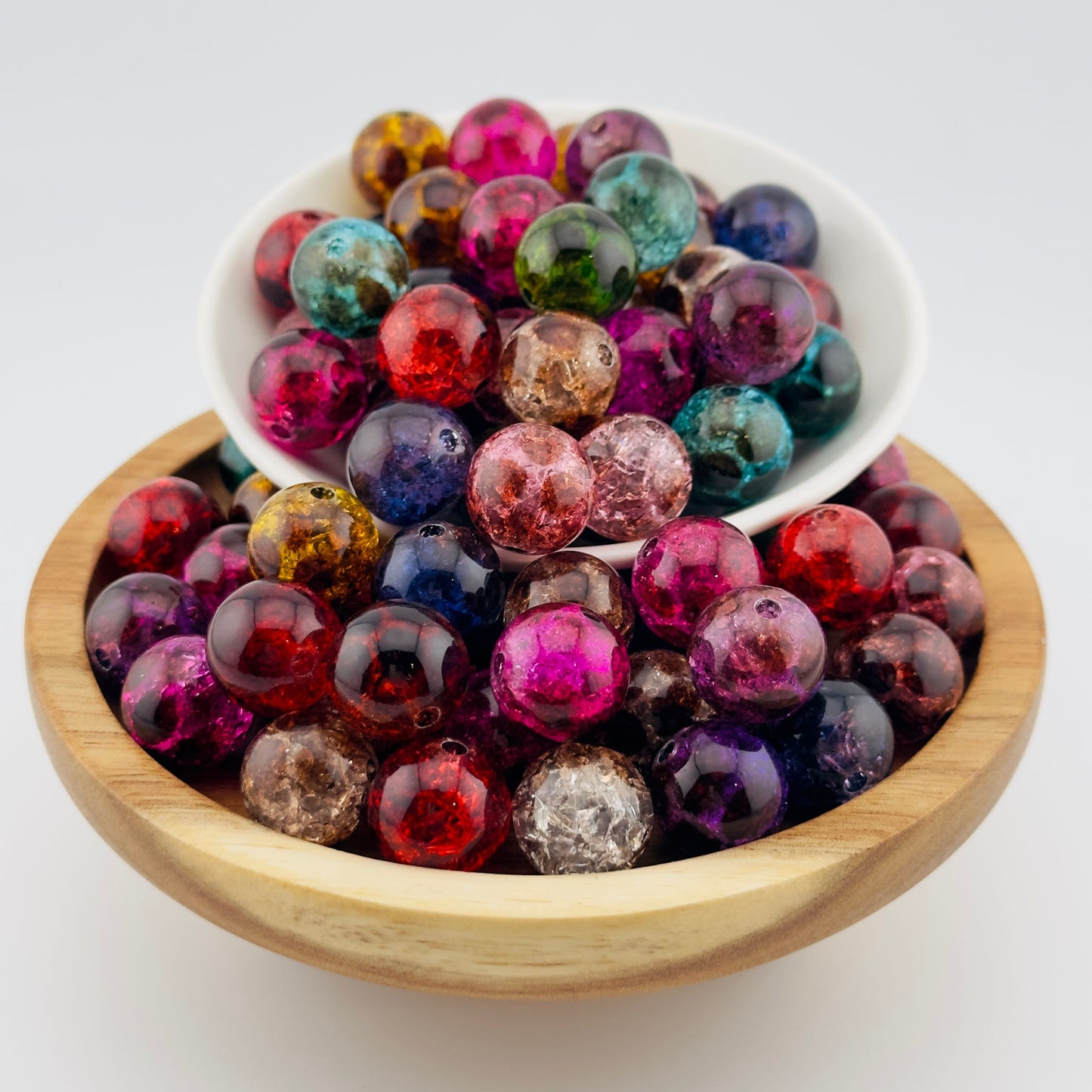 16mm Colorful Crackle Acrylic Beads