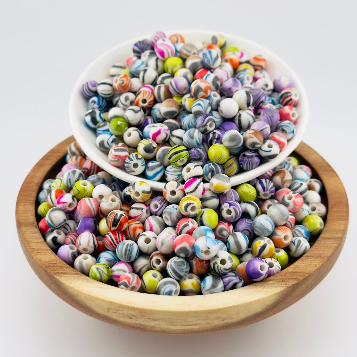 8mm Acrlyic Marble Beads