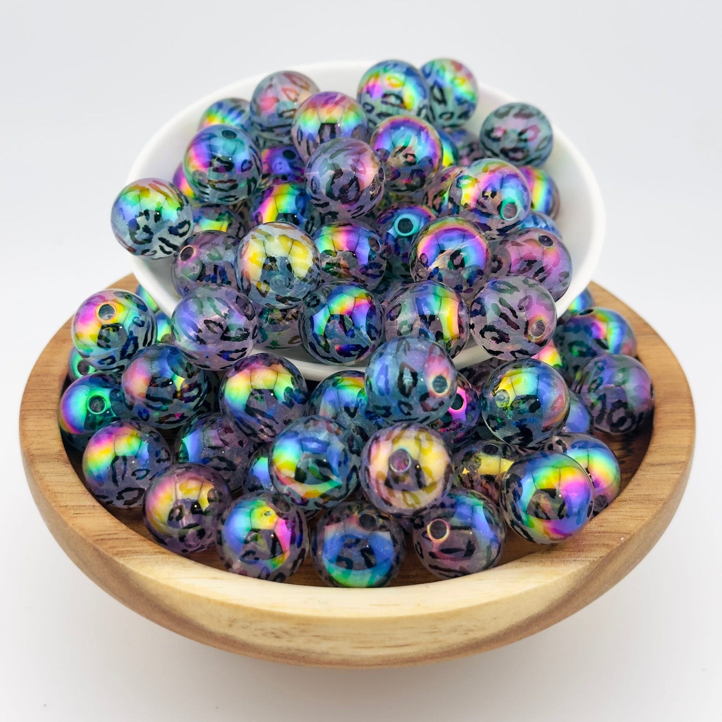 16mm Leopard Print Acrylic Beads