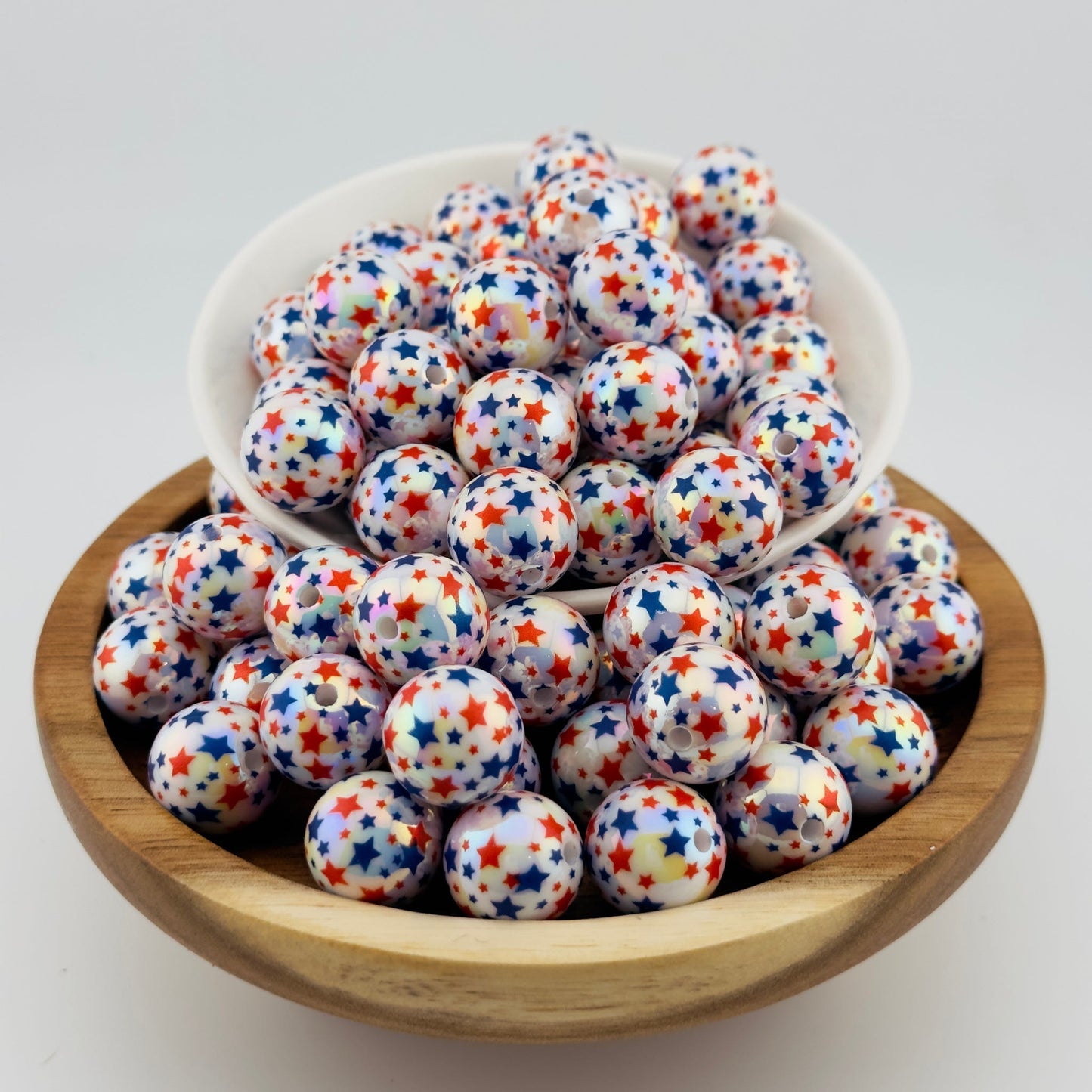 16mm Patriotic Stars Acrylic Beads