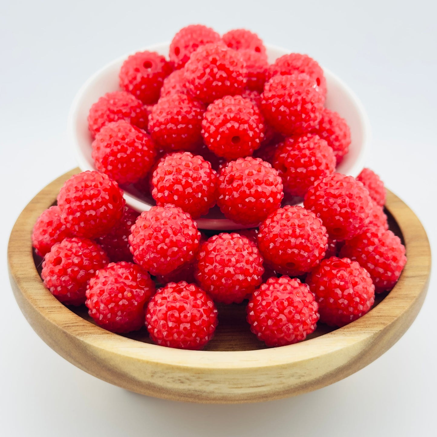 20mm Red Rhinestone Acrylic Beads