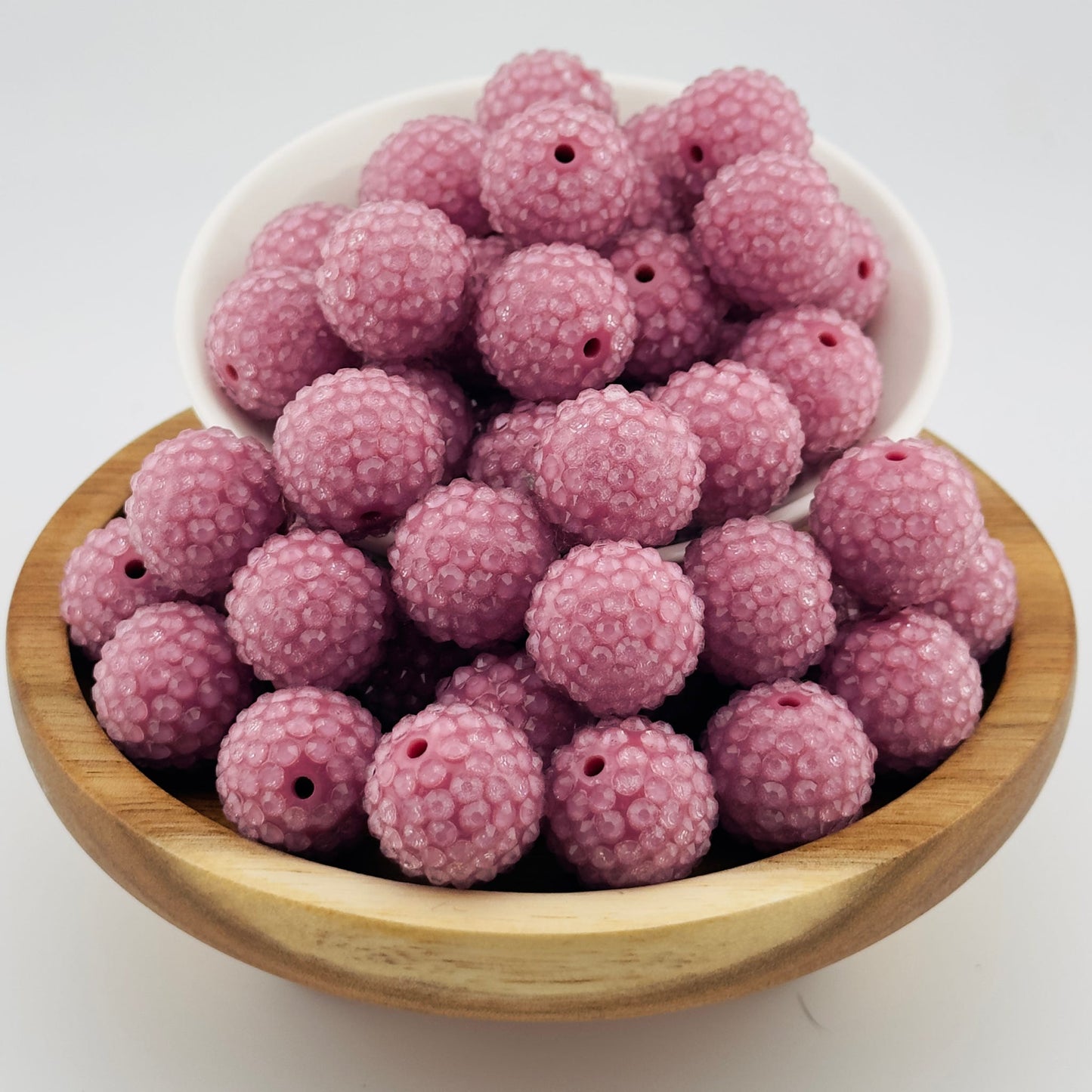 20mm Rose Pink Rhinestone Acrylic Beads