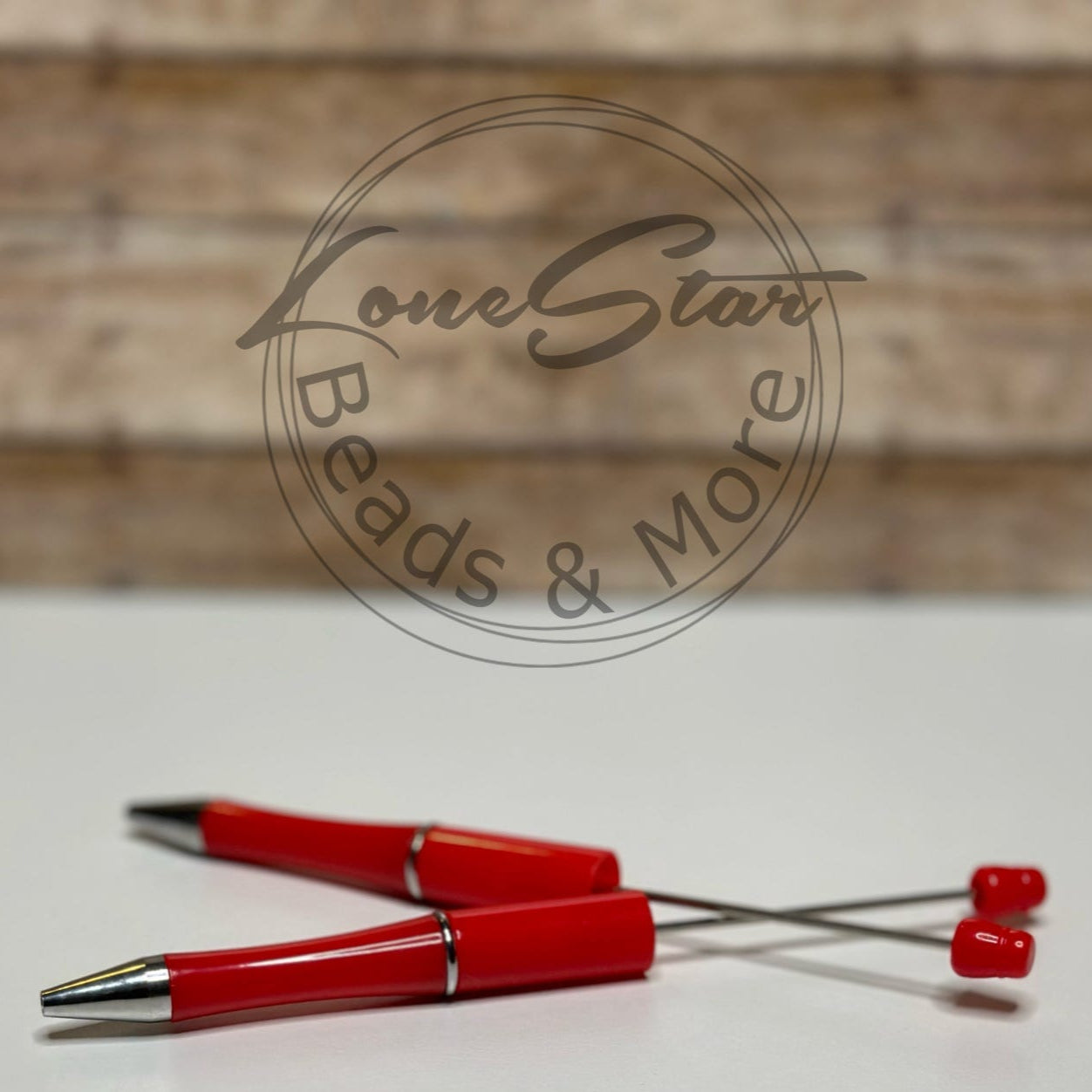 Solid Red Beadable Pen