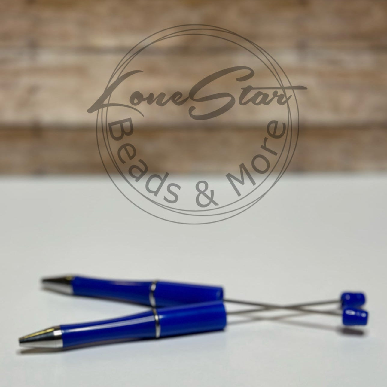 Solid Blue Beadable Pen