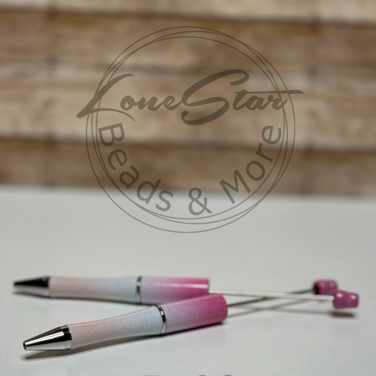 Pink Glitter Ombre Beadable Pen