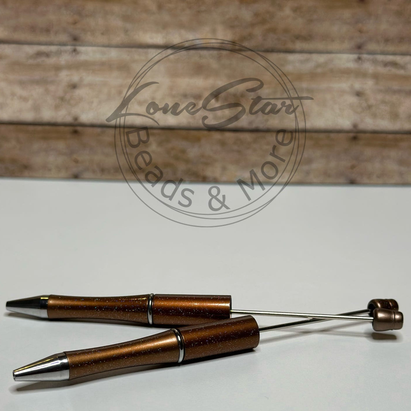 Copper Glitter Beadable Pen