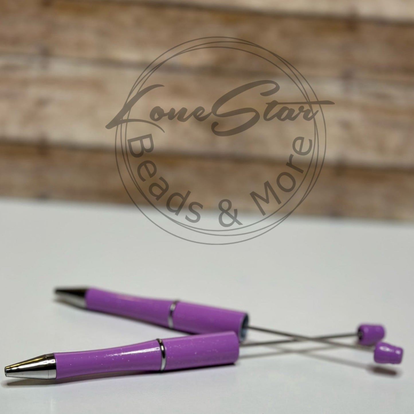 Lavender Glitter Beadable Pen