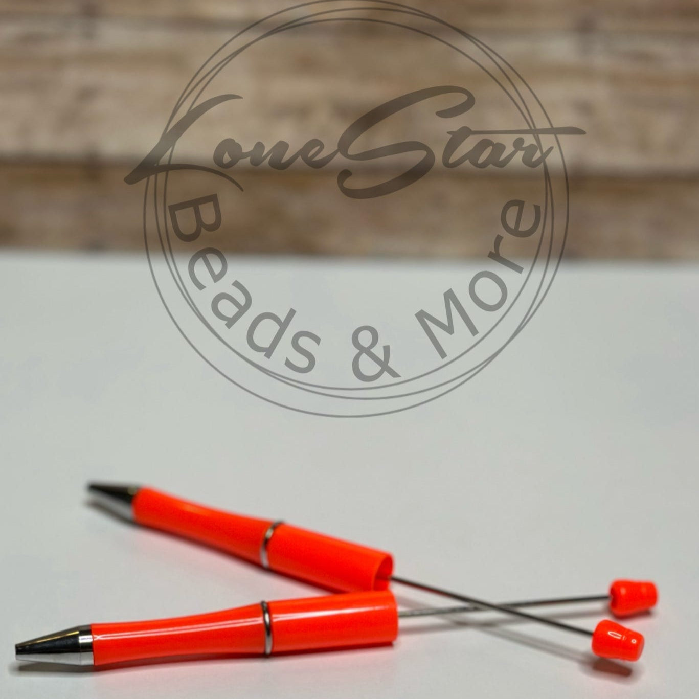 Solid Bright Orange Beadable Pen