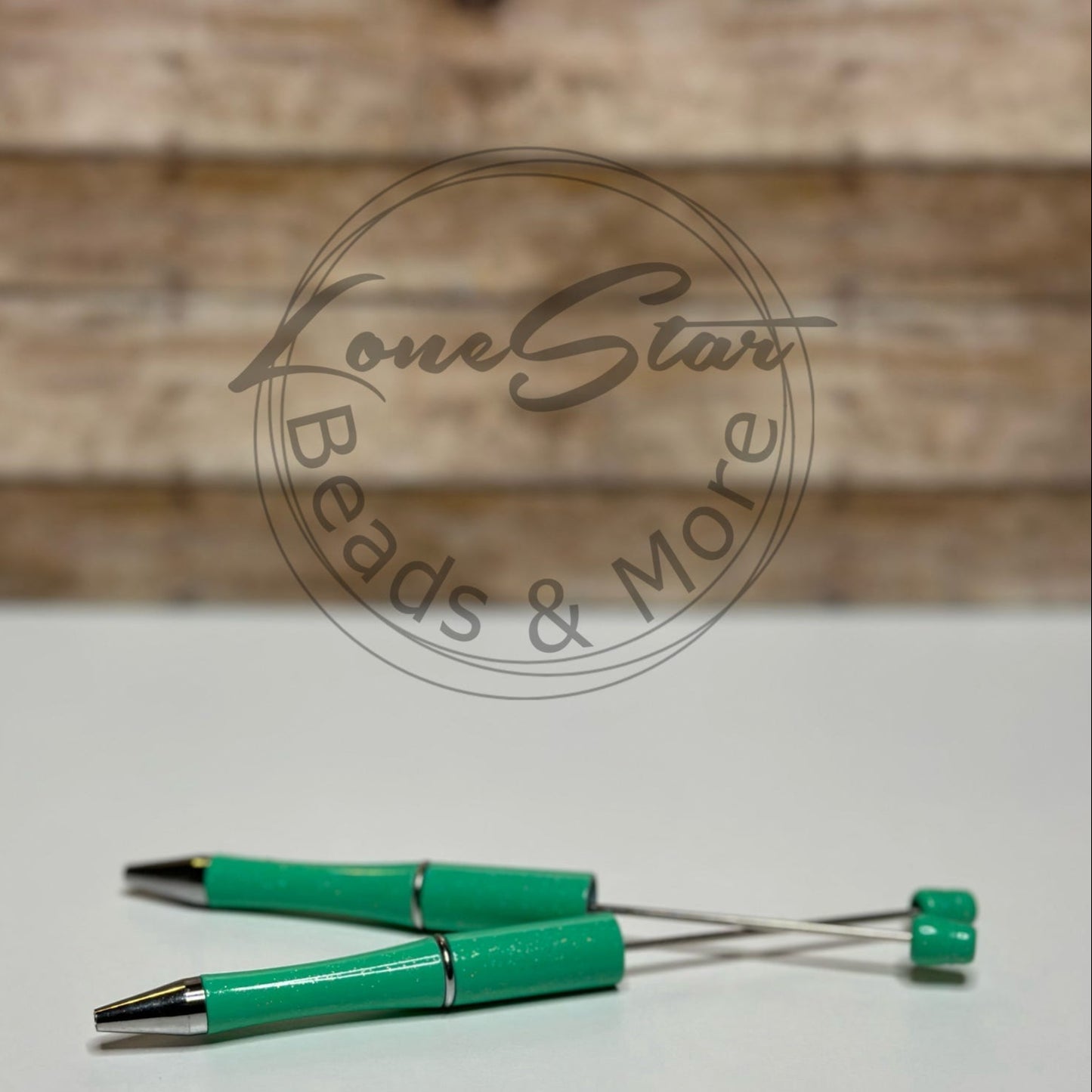 Green Glitter Beadable Pen