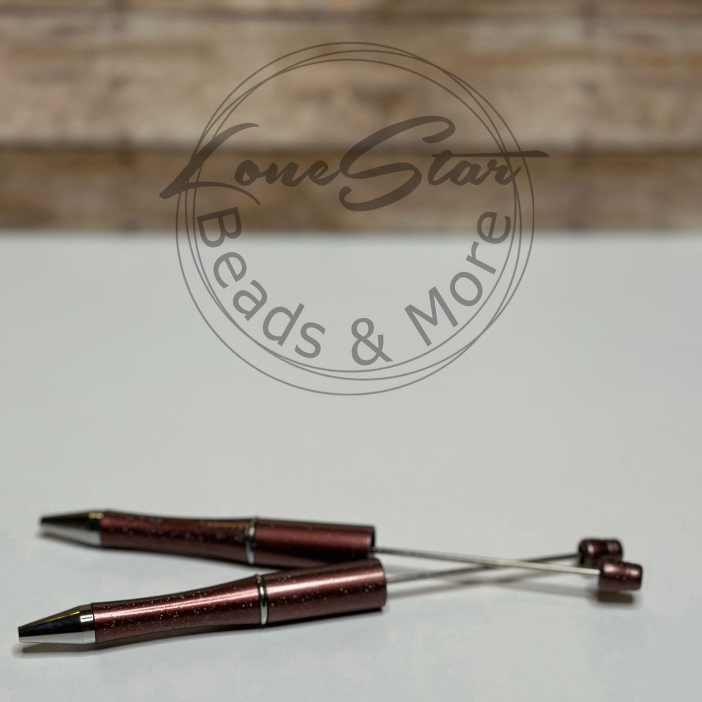 Brown Glitter Beadable Pen
