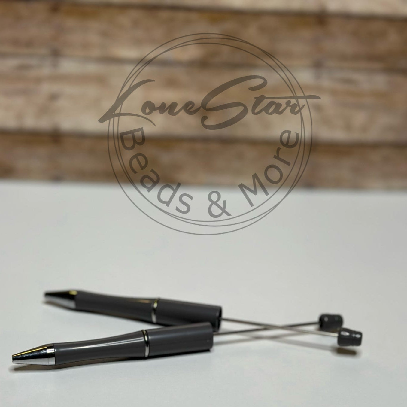 Solid Dark Gray Beadable Pen
