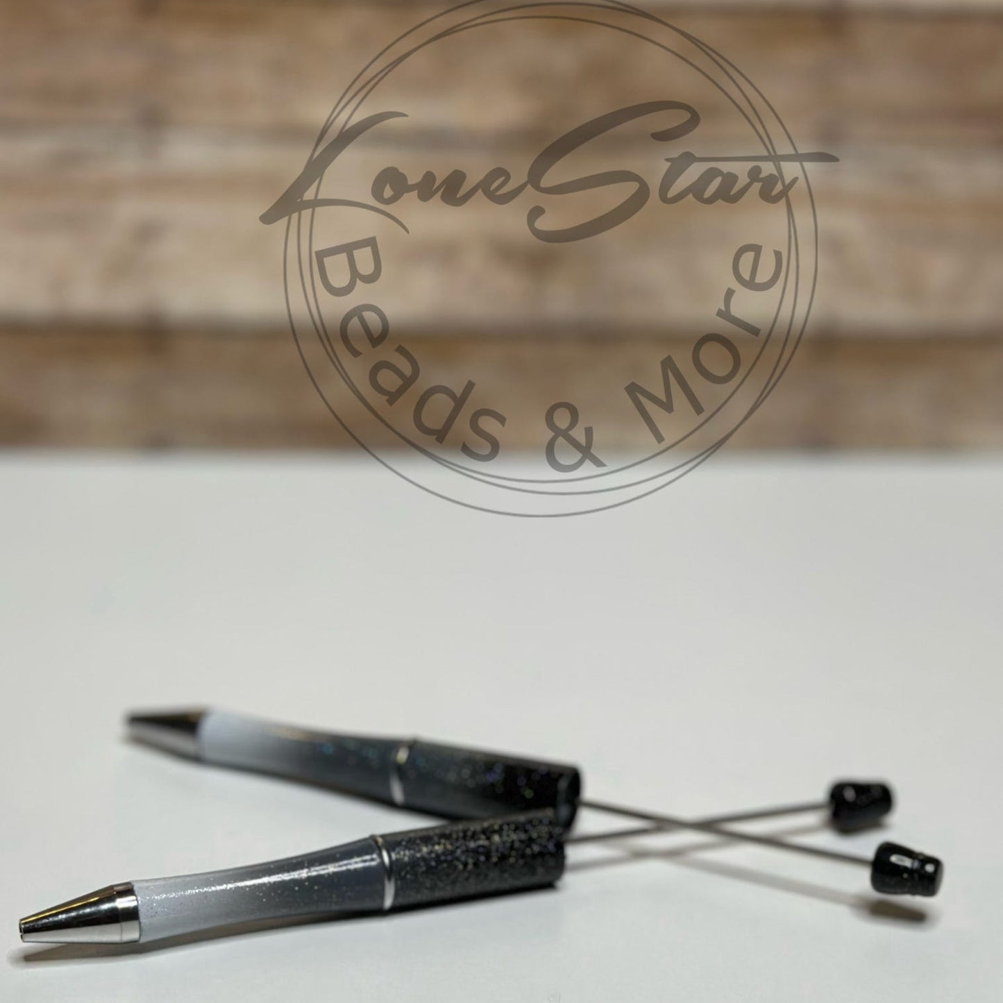Black Glitter Ombre Beadable Pen