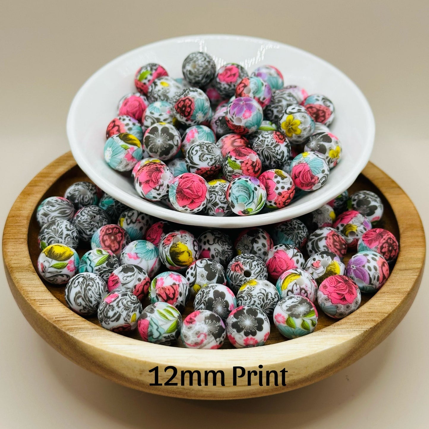Bold Floral Silicone Bead