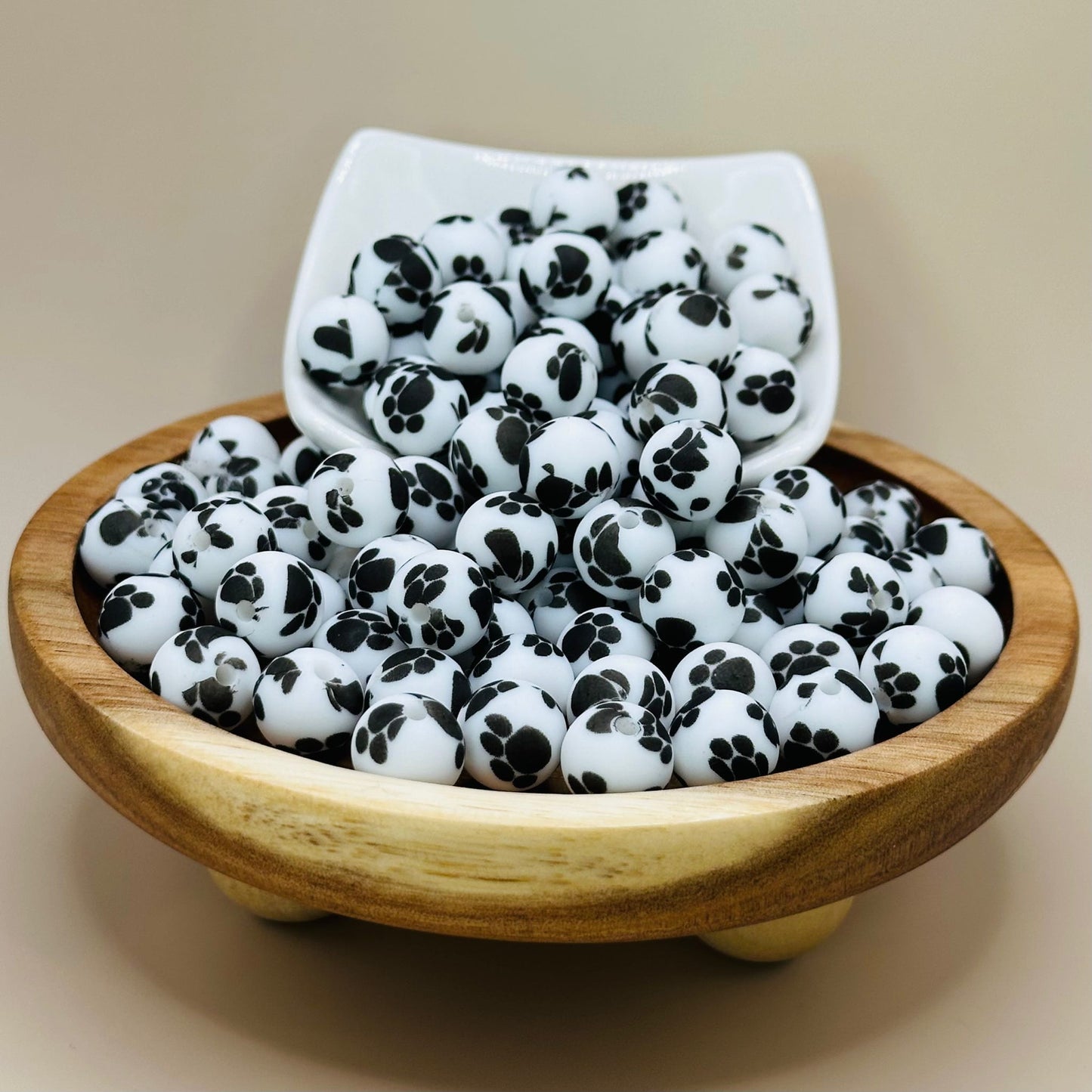 Paw Print Silicone Bead