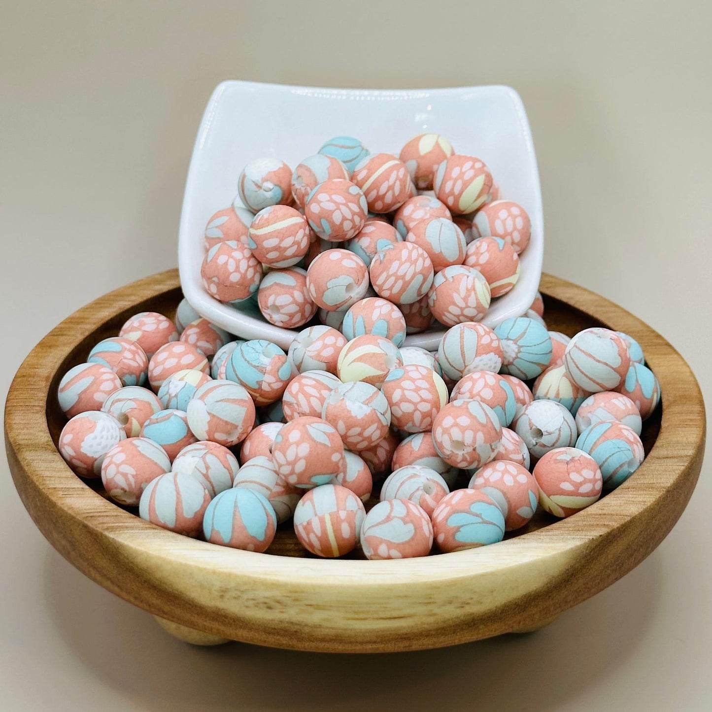 15mm Boho Vibes Florals Silicone Bead