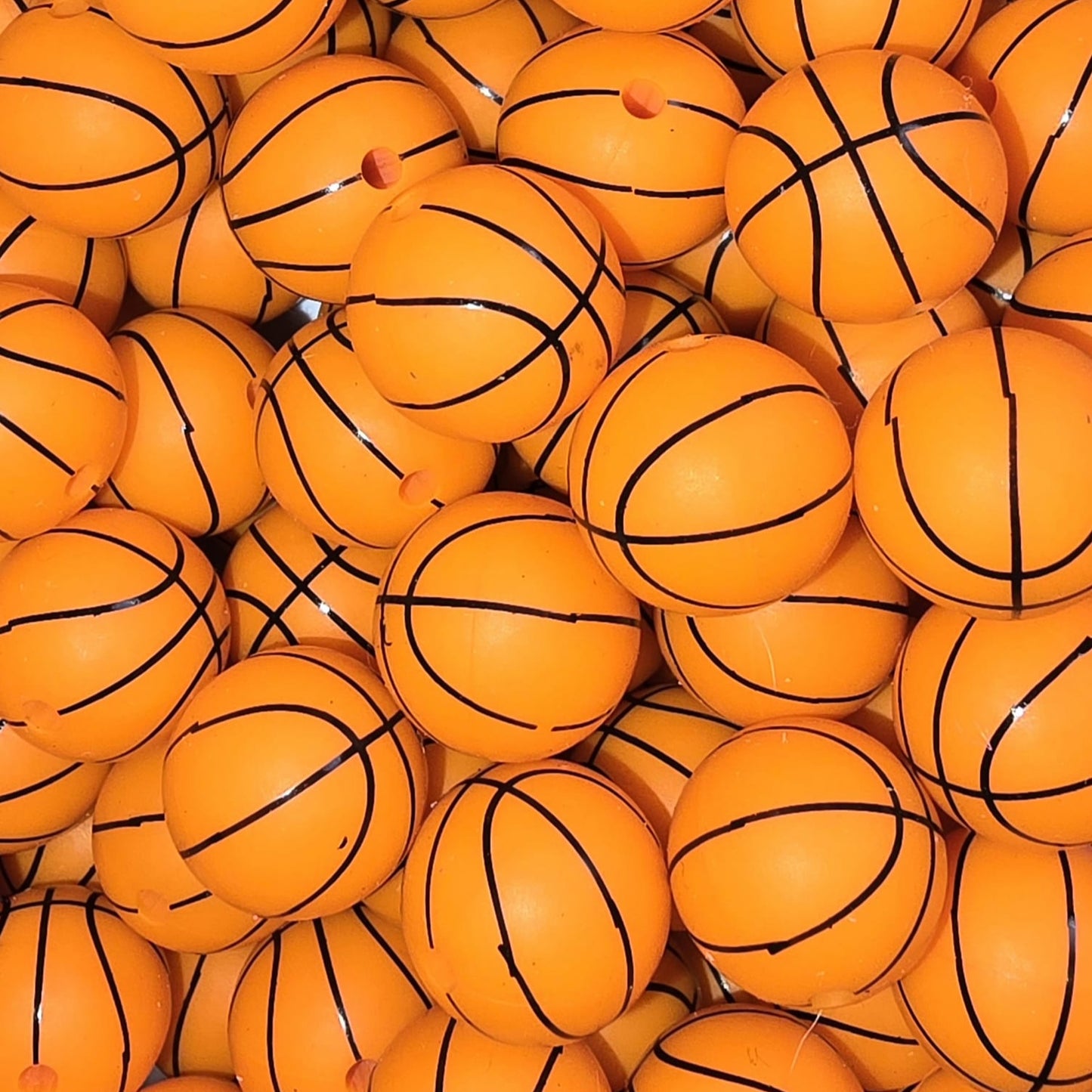 15mm Basketball Print Silicone Bead