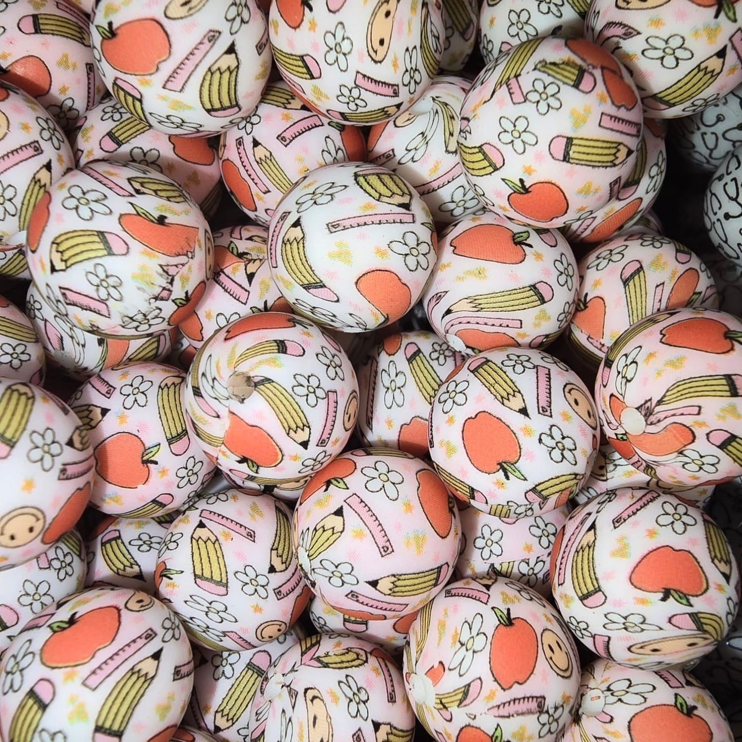 15mm Retro Teacher Silicone Bead