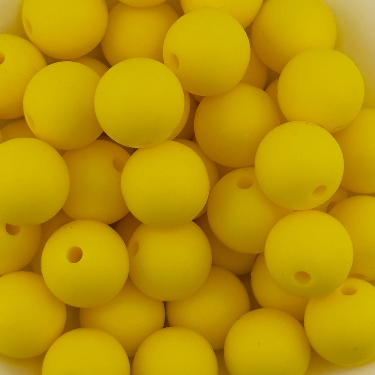 Lemon Zest Yellow Solid Silicone Bead